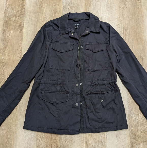 a.n.a Dark Navy Blue Utility Jacket With Pockets - Picture 1 of 16